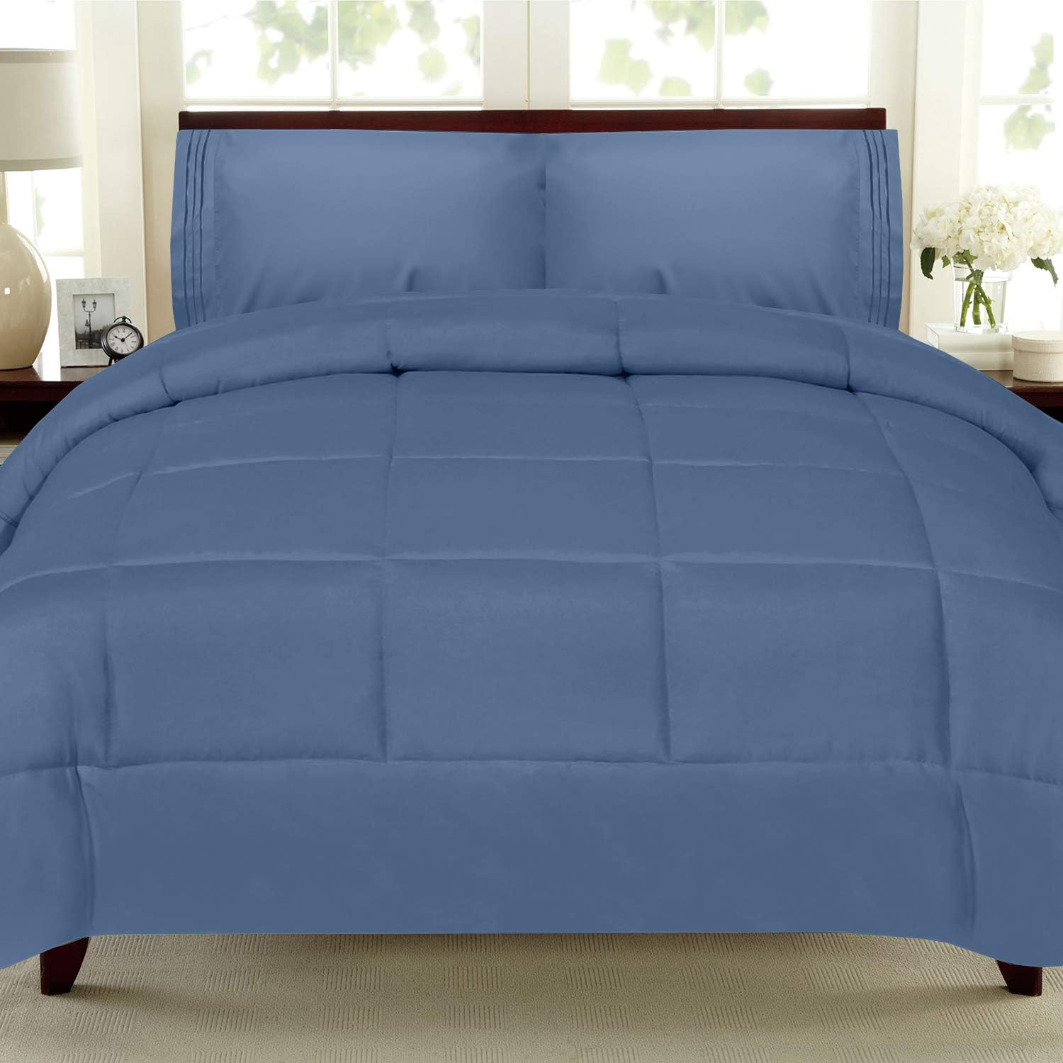 Sweet Home Collection 4 Piece Comforter Set Denim