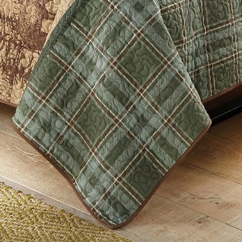 Woodland Sage Bear Moose Quilt Bed Set - Queen Size