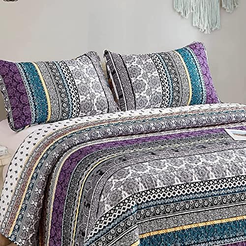 Wongs Boho Purple Quilt Set Twin Size 2 Pieces