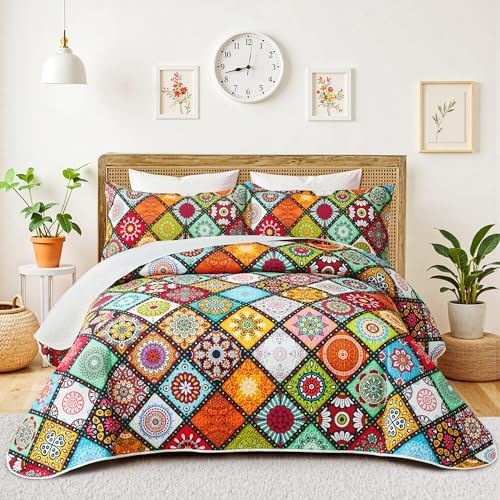 Tyrot Boho Patchwork Quilt Set King Size