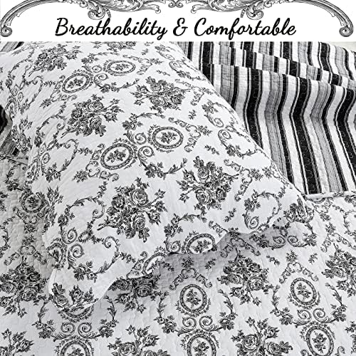 Cozy Line French Medallion Reversible Coverlet Bedspread Set