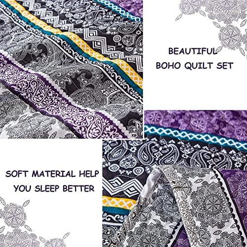 Wongs Boho Purple Quilt Set Twin Size 2 Pieces