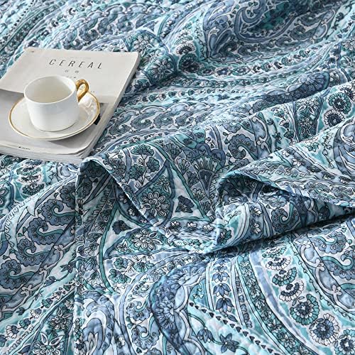 ENASAL Reversible Paisley Cotton Quilt Set King Size