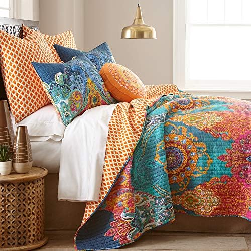 Levtex Home Mackenzie Quilt Set - KingCal King - Bohemian Pattern - Reversible - Cotton