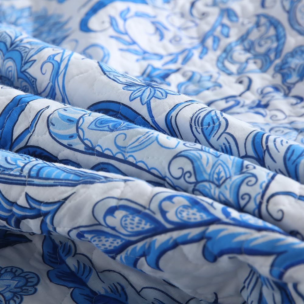 Camandy Cotton Quilt Bedding Set Reversible 3 Pieces King Size