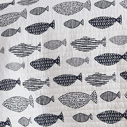 Levtex Home Bakio Quilt Set - Navy and White