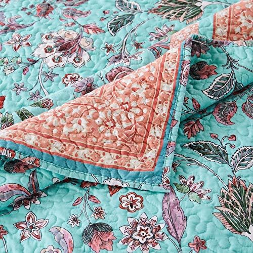 Greenland Home Barefoot Bungalow Quilt Set 3-Piece FullQueen Turquoise