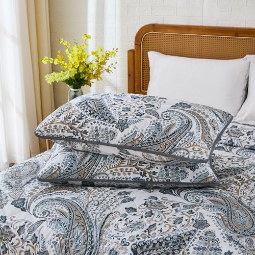 Cozaline 100 Cotton King Quilt Set with 2 Pillowcases