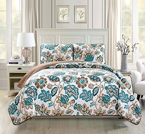 Fancy Linen 3pc Quilted Bedspread Set KingCal King 1