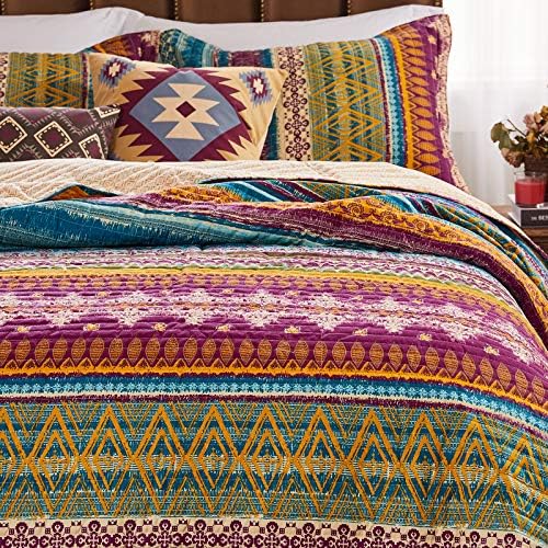 Greenland Home Southwest Cotton Quilt Set Siesta 3-Piece KingCal King 1