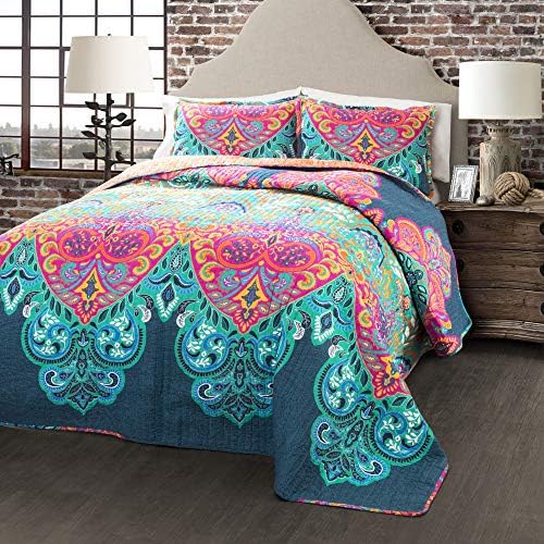Lush Decor Boho Reversible Cotton Quilt 3-Piece King Set