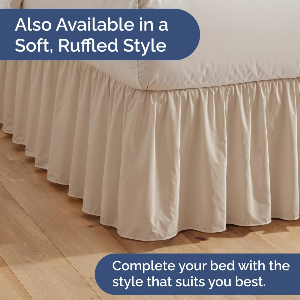 CGK Unlimited Pleated Bed Skirt Full Size Cream