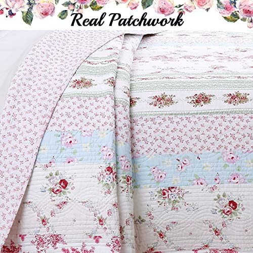 Cozy Line 100 Cotton Reversible Quilt Bedding Set Queen 3 Piece