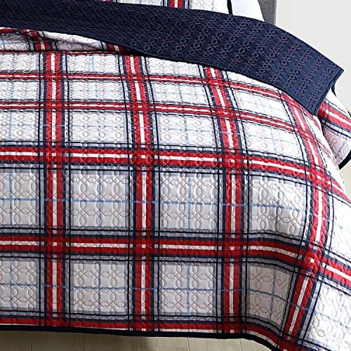 Riverbrook Home Red Plaid Coverlet Set Twin 2 Piece