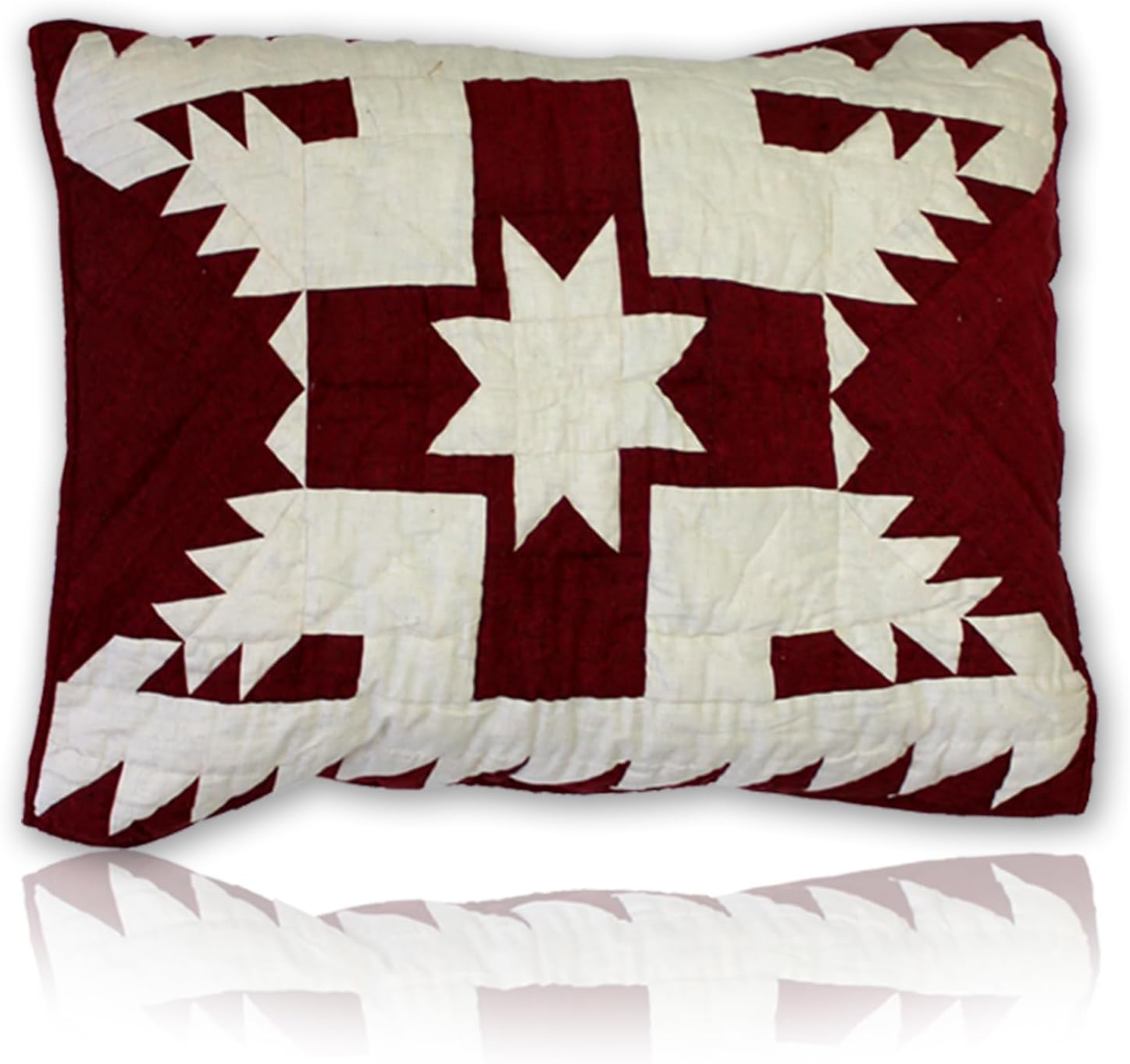 Patch Magic Red Feathered Star Super Queen Quilt Set