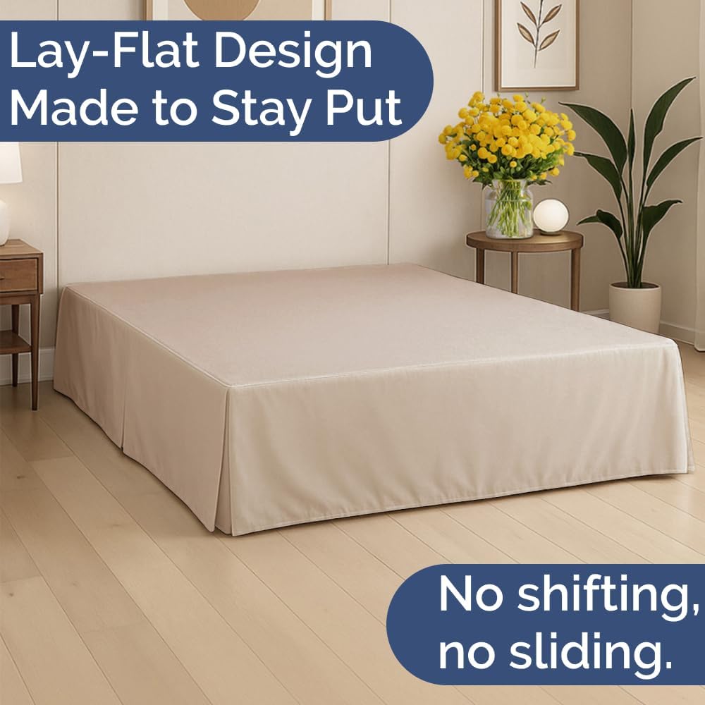 CGK Unlimited Pleated Bed Skirt Full Size Cream