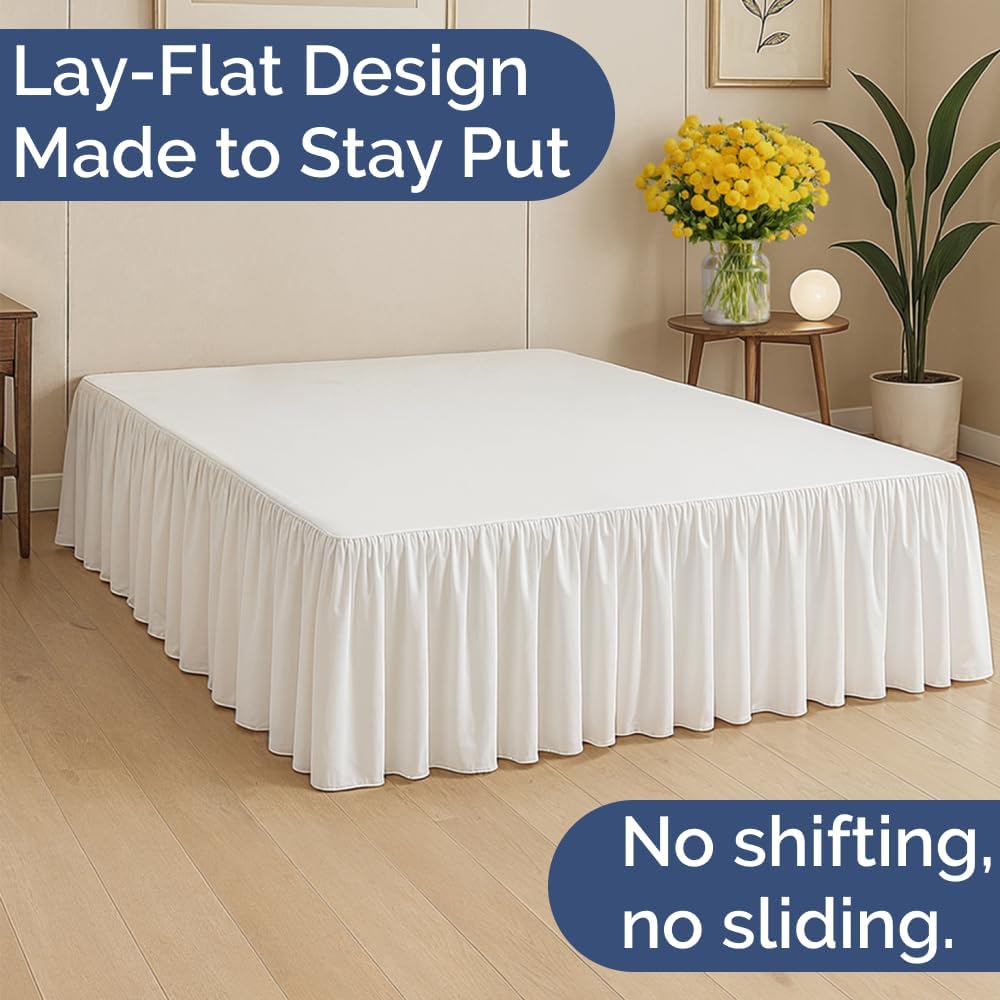 CGK Unlimited Bed Skirt Twin Size Ruffle 12 Inch Drop