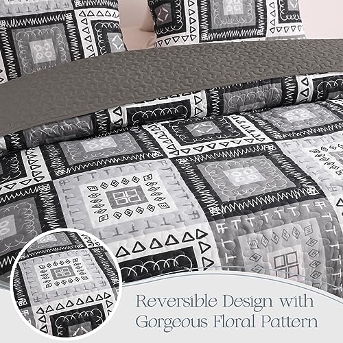 Exclusivo Mezcla Reversible Boho Quilt Set Twin Size 1