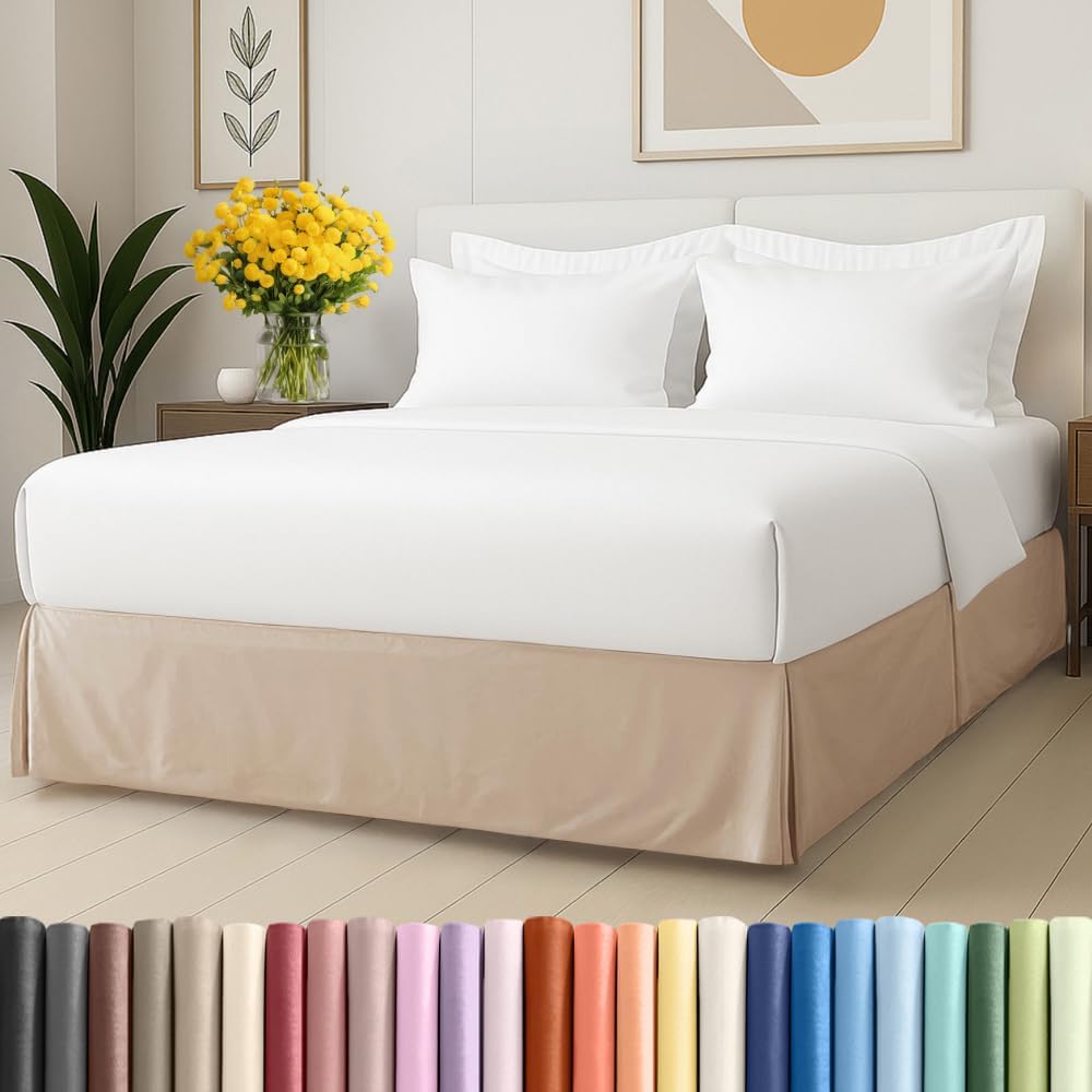 CGK Unlimited Pleated Bed Skirt Full Size Cream
