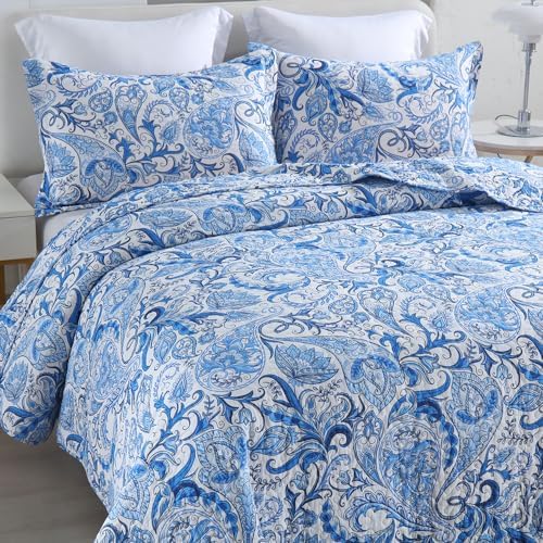 Camandy Cotton Quilt Bedding Set Reversible 3 Pieces King Size