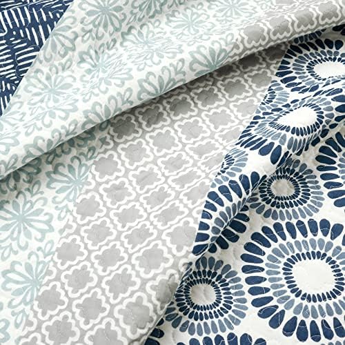 Lush Decor Bohemian Stripe Reversible Quilt Set 3 Piece Queen