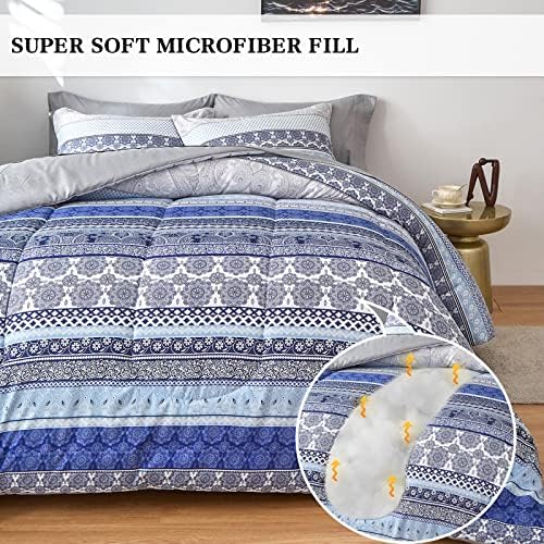 Flysheep Bohemian Striped Bed in a Bag 7 Piece King Size