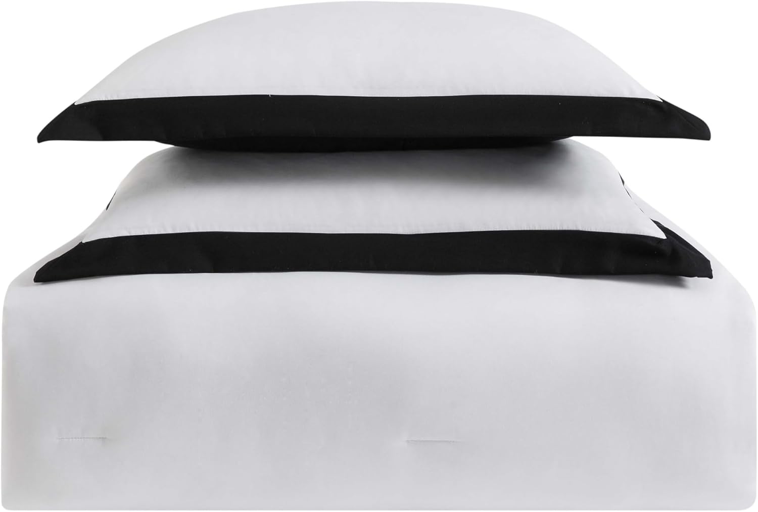 TRULY SOFT Hotel Themed Comforter Set White and Black 7-Piece