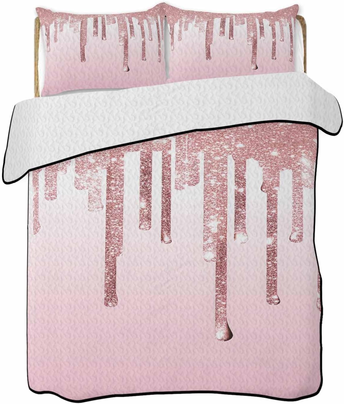 RisQiten Twin XL Quilt Set with Shams 1