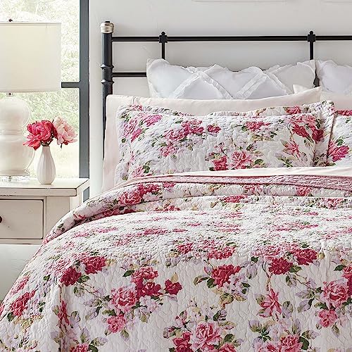 Laura Ashley King Quilt Set with Reversible Design