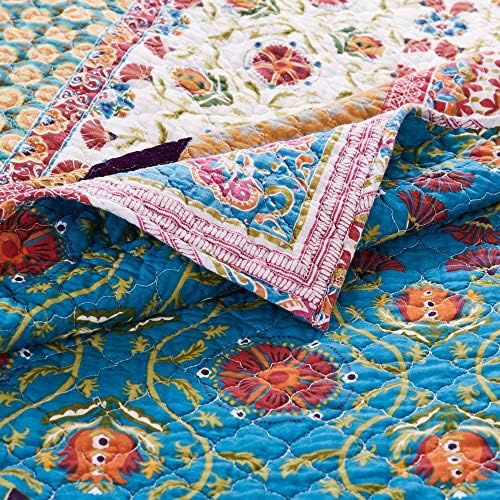 Greenland Home Thalia Velvet Embellished Cotton Quilt Set 5-Piece KingCal King