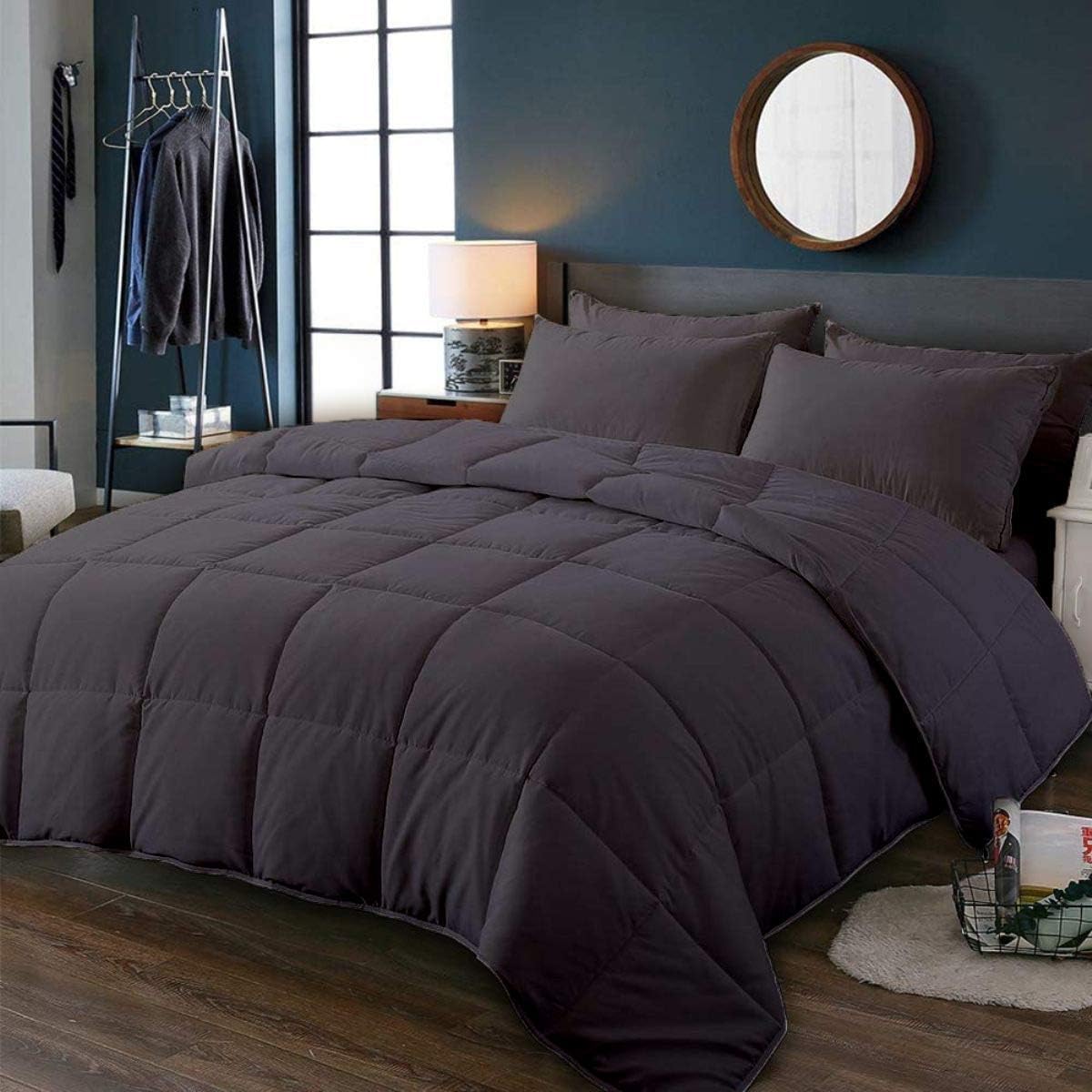 Restilon All Season Cooling Comforter Set 5PCS Dark Grey Super King