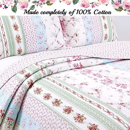 Cozy Line 100 Cotton Reversible Quilt Bedding Set Queen 3 Piece