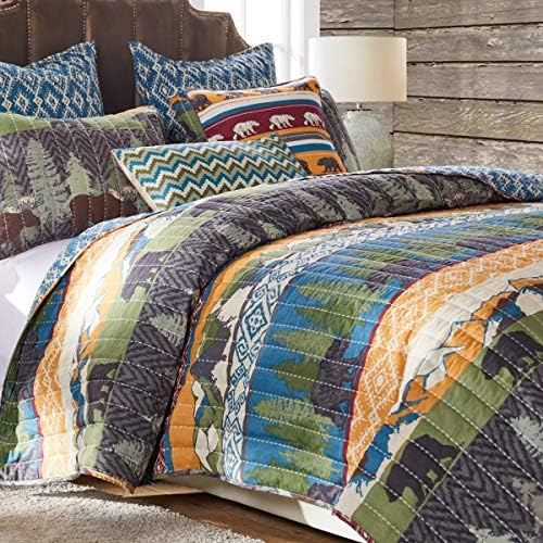 Greenland Home Black Bear Lodge Quilt Set 3-Piece FullQueen
