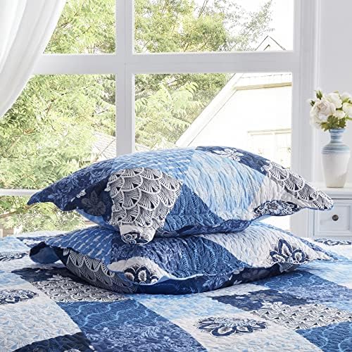 LEAONME Full Queen Quilt Set 3 Pieces Reversible