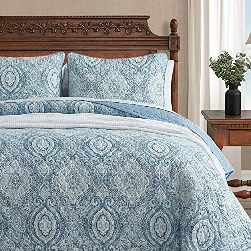 Tommy Bahama King Quilt Set - Turtle Cove Caribbean Blue