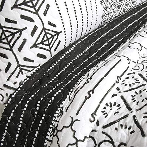Lush Decor Charcoal Monique 3 Piece Reversible Quilt Set