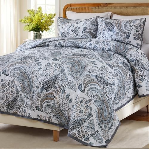 Cozaline 100 Cotton King Quilt Set with 2 Pillowcases