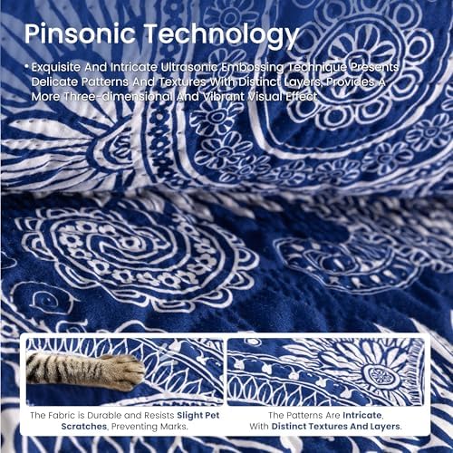 Sophia William Royal Blue Cal King Patchwork Quilt Set