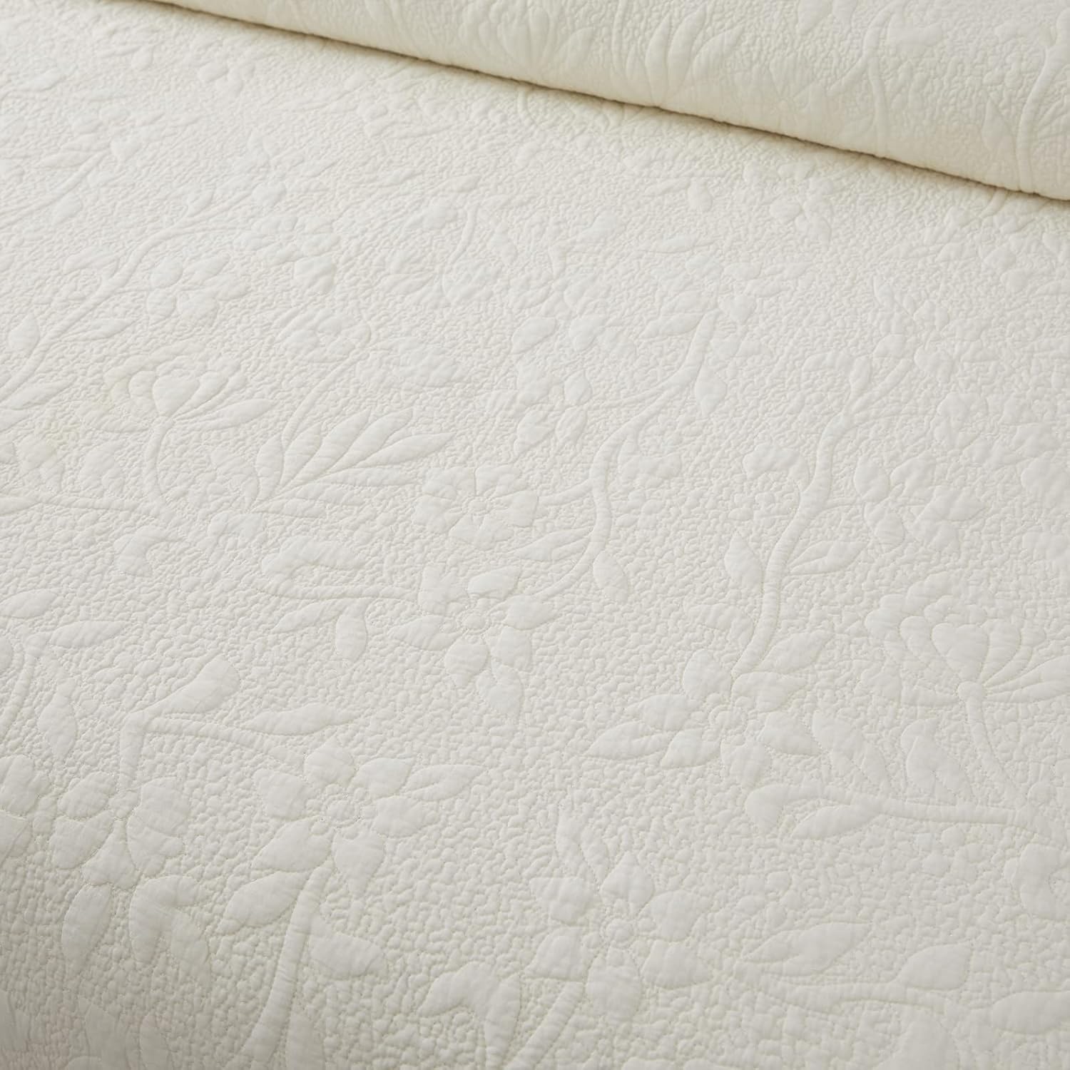 Brandream 4-Piece Cream White Quilt Set Twin Size