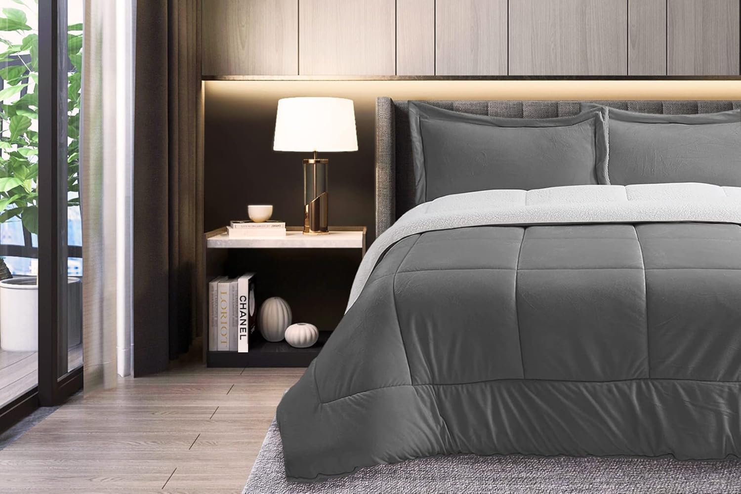 Elegant Comfort 3-Piece Sherpa Comforter Set