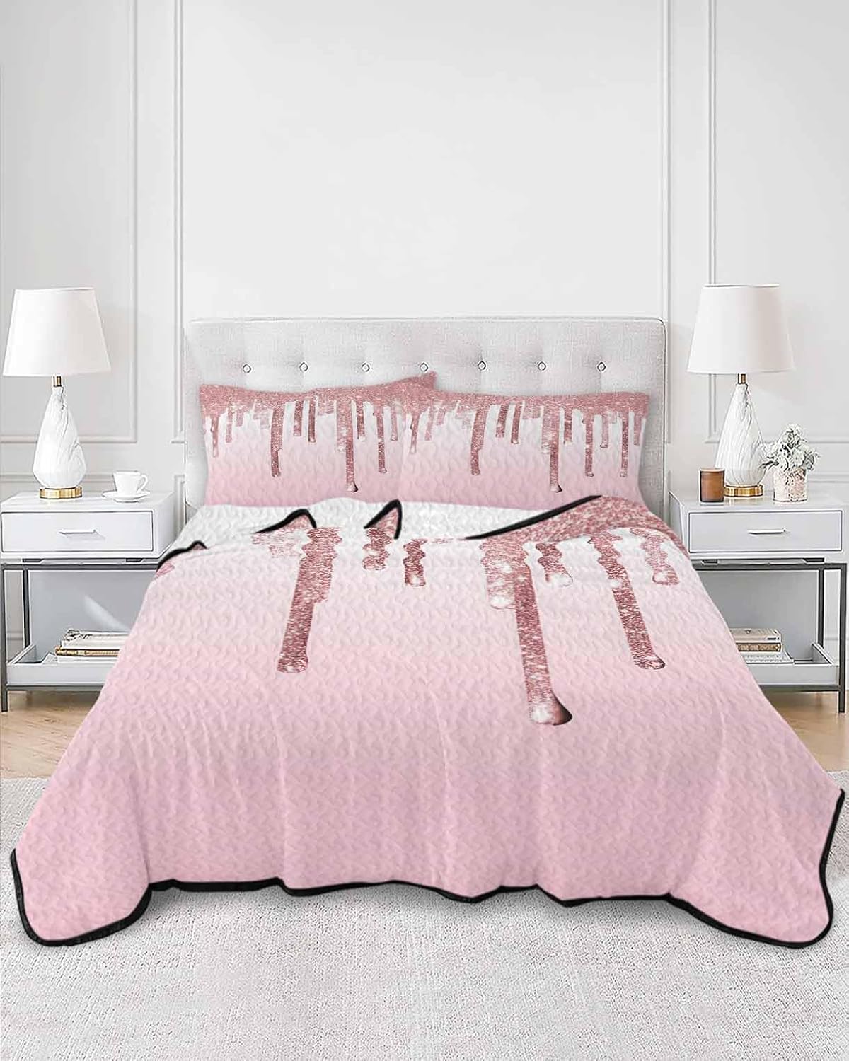 RisQiten Twin XL Quilt Set with Shams 1