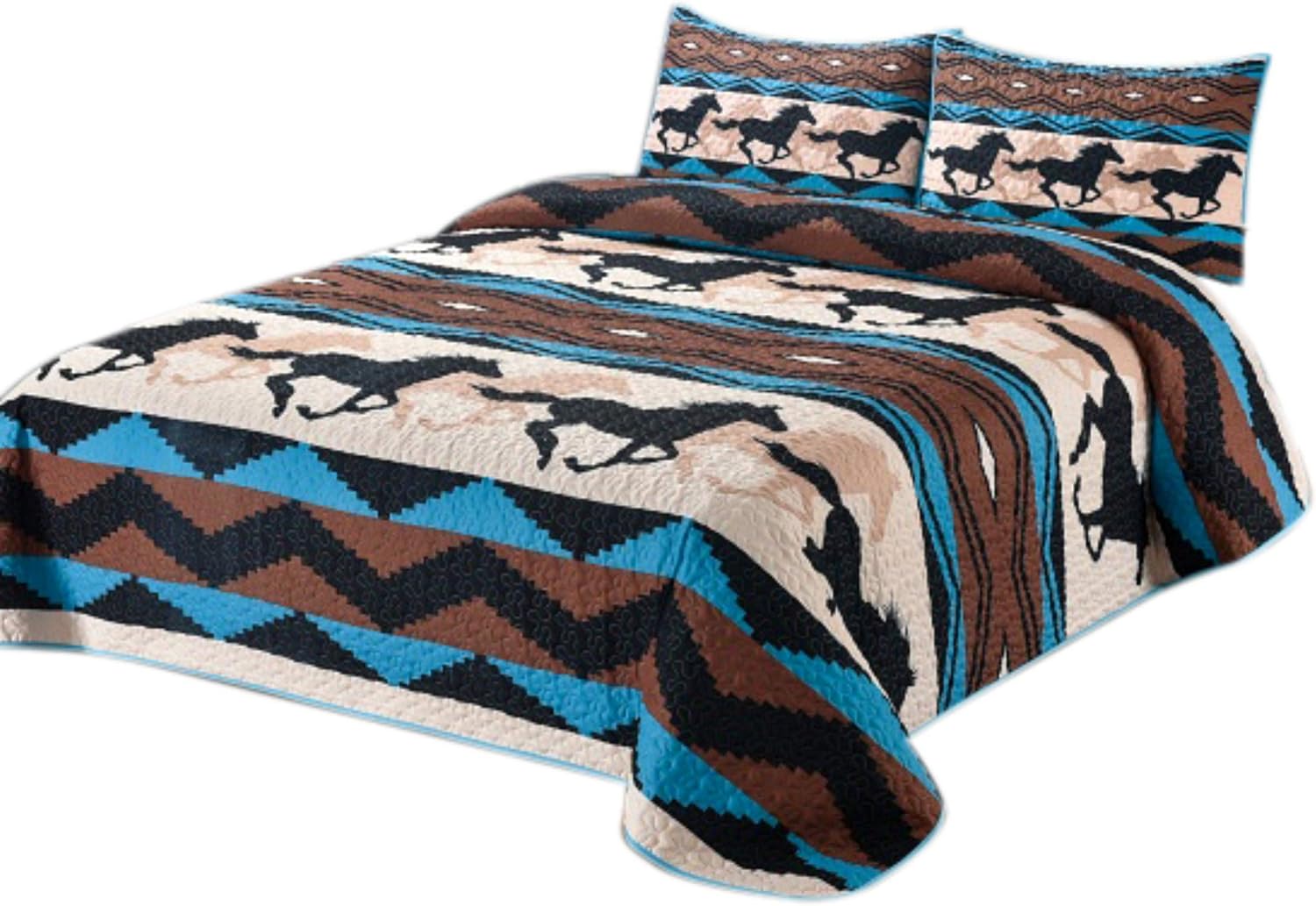 Wowser Southwest 3 Piece Queen Quilt Bedspread Set