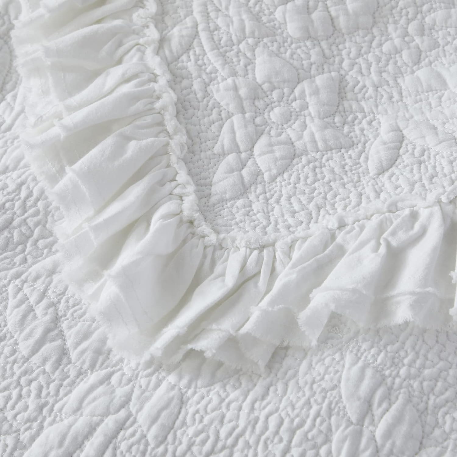 Brandream 5-Piece Quilt Set Cotton Matelasse Coverlet Luxury Farmhouse Bedspread