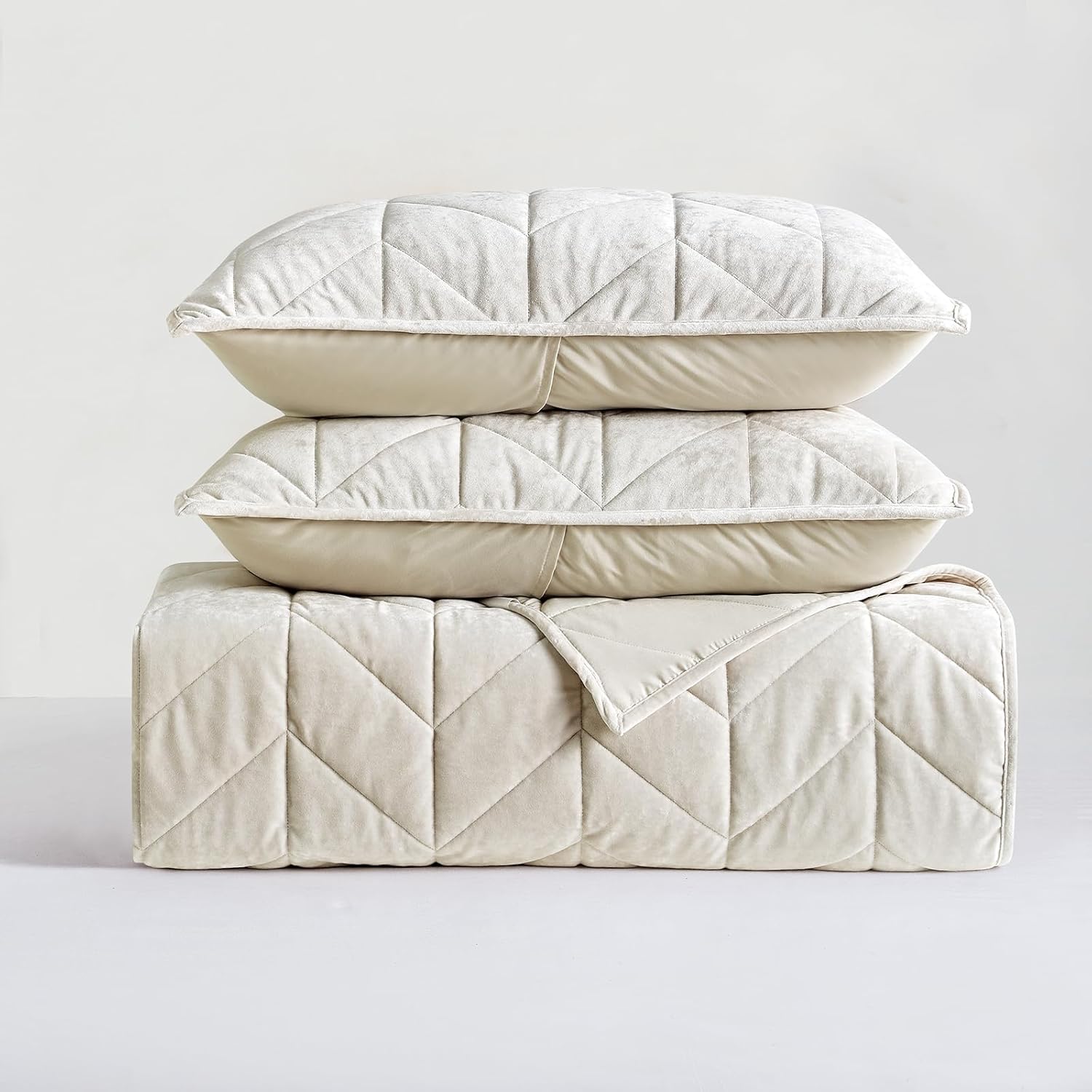 HUMESIIL Queen Quilt Bedding Set - Luxury Velvet Summer Quilt