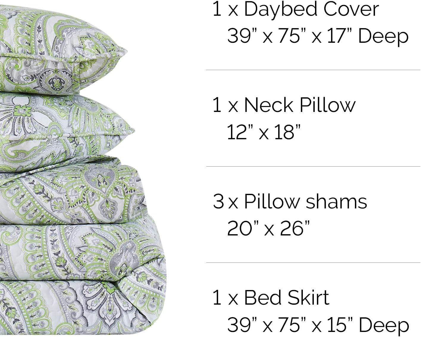 Southshore Fine Living Twin Daybed Comforter Set 6-Piece Boho Design