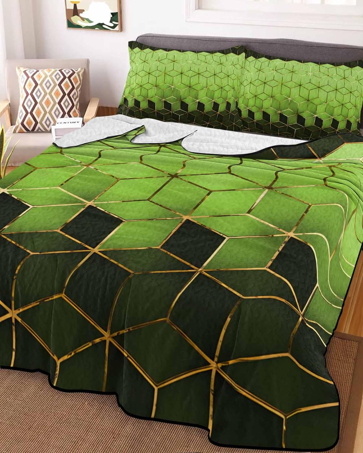 TocaHome Summer Quilt Twin XL Set with 2 Pillowcases 1