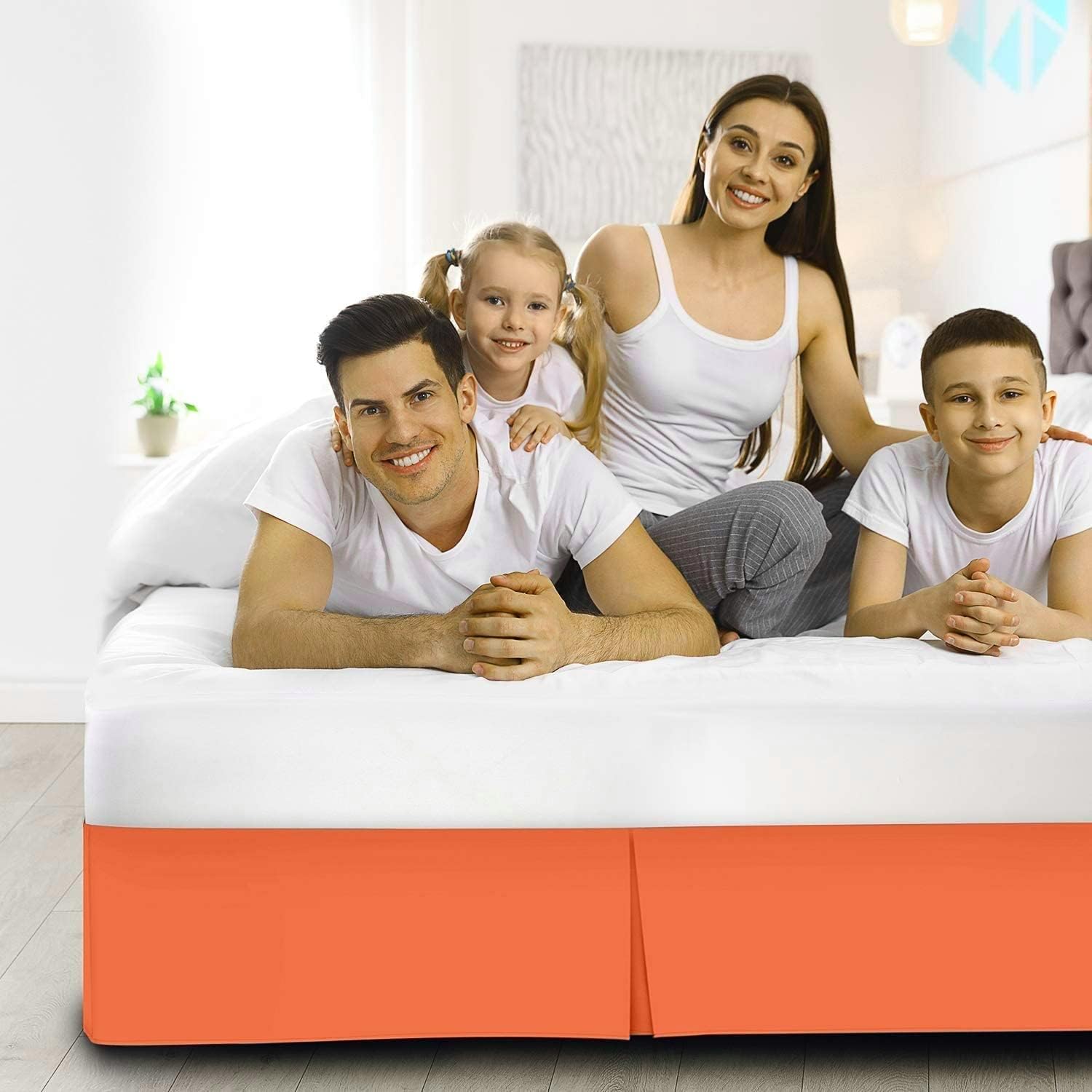 Luxxure Care Orange Bed Skirt Full Size 54x75 Inches