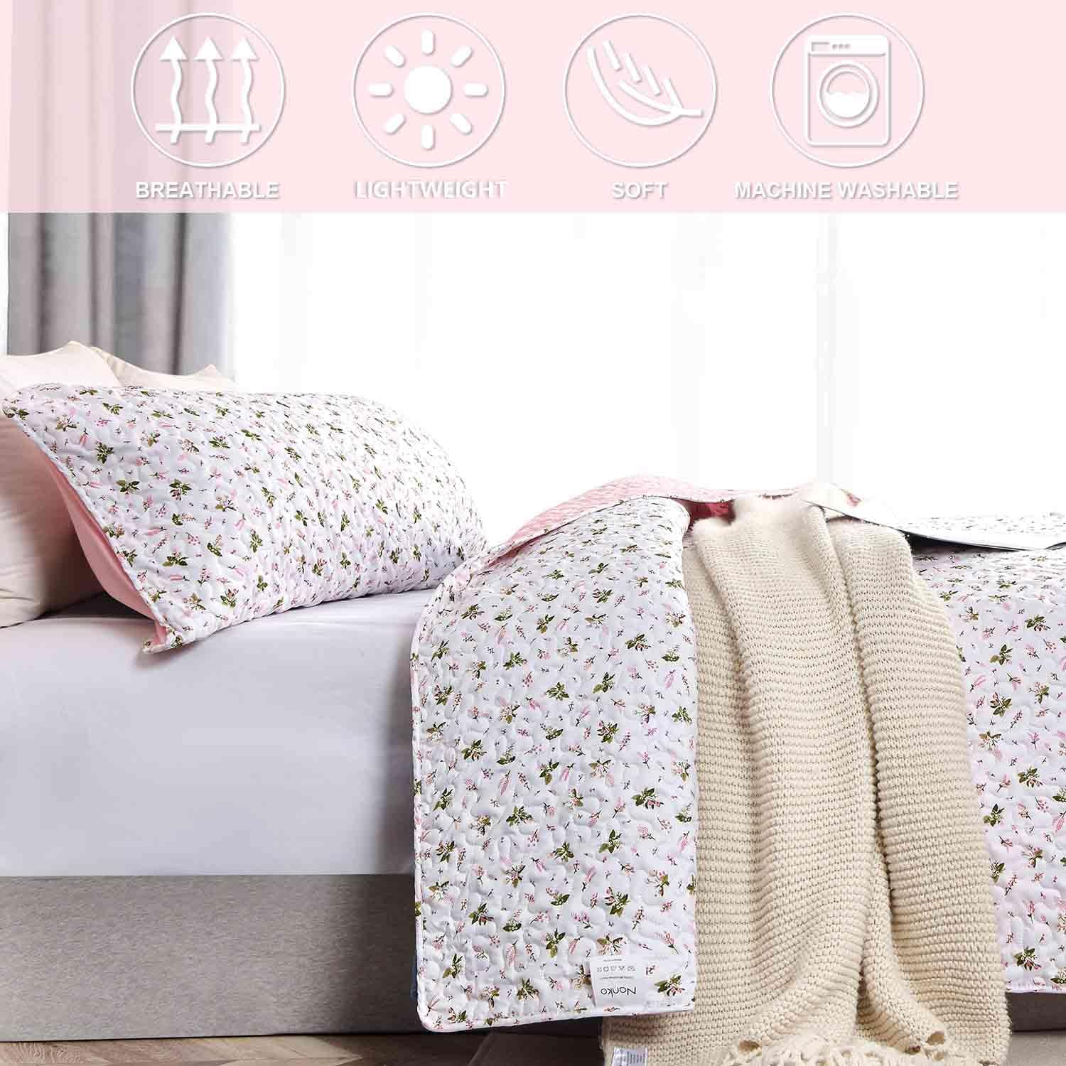 Nanko Floral Quilt Set Queen Full 3 Pcs