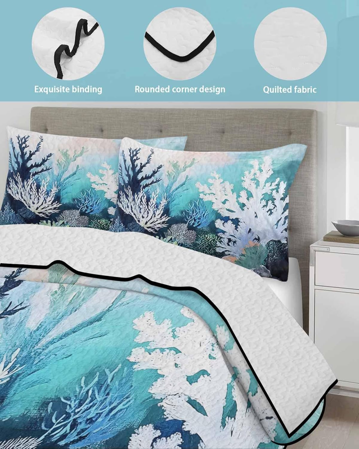 TocaHome Summer Quilt Twin XL 68x98 Inch Set
