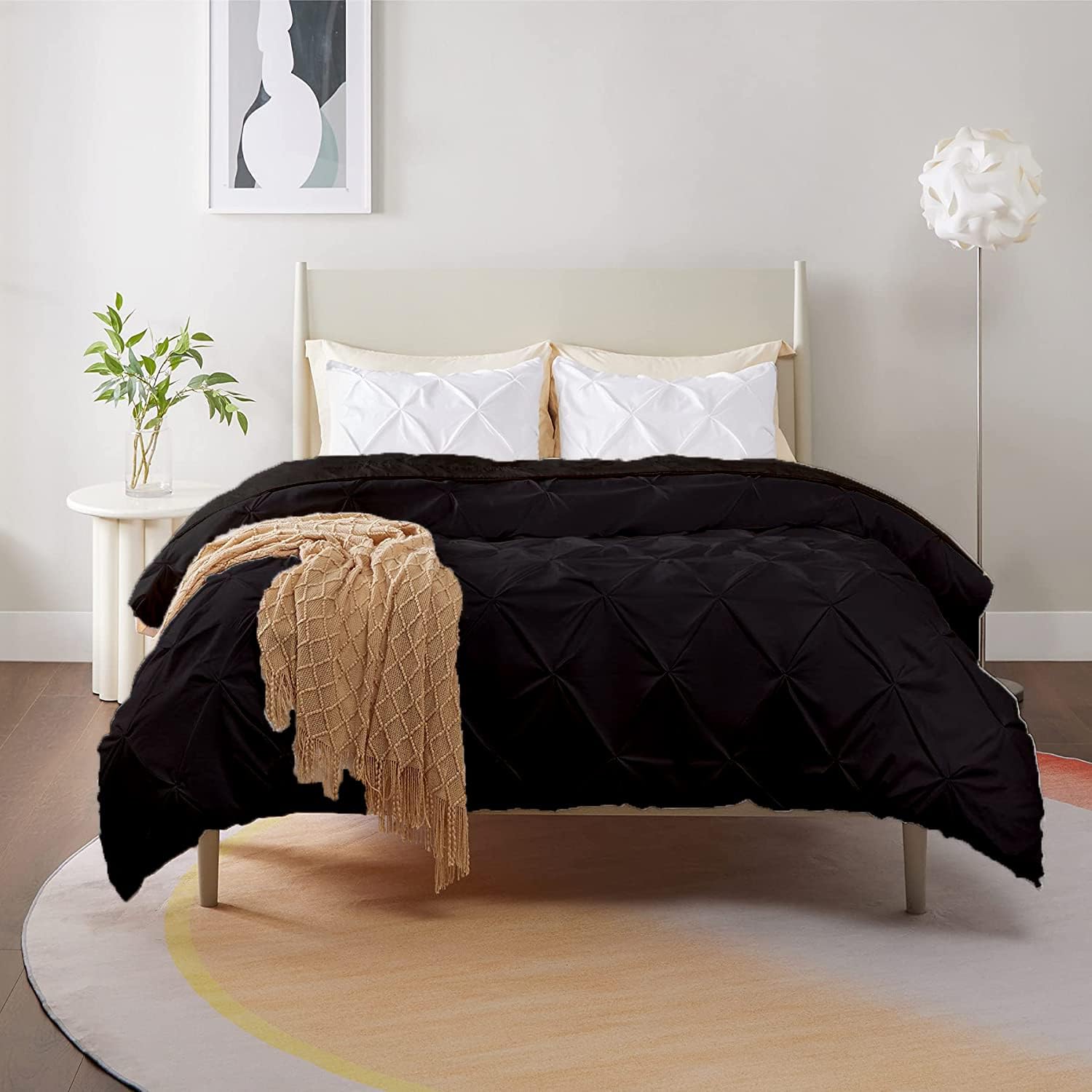 Super King Decorative Pinch Pleated Comforter Set 100 Cotton